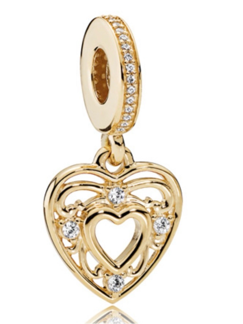 Pandora 14K Heart Dangle Charm Pendant